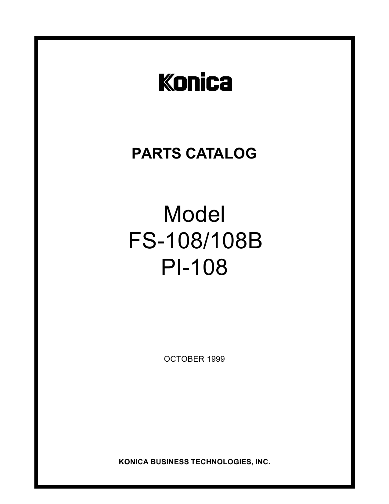 Konica-Minolta Options FS-108 FS 108B Parts Manual-1